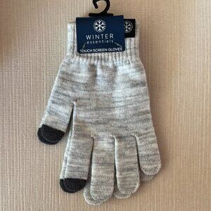 New Winter Essentials Touch Screen Gray Gloves One Size Unisex Texting Gloves